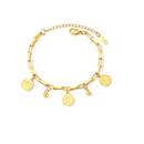 Pulsera Manilla De Eslabones Dije De Moneda Bohemia Trendy