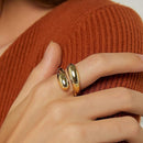 Anillo En Forma De Gota Estilo Frances Para Mujer Ajustable