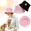 Sombrero Pescador Bordado Doble Faz Margarita Rosado/negro