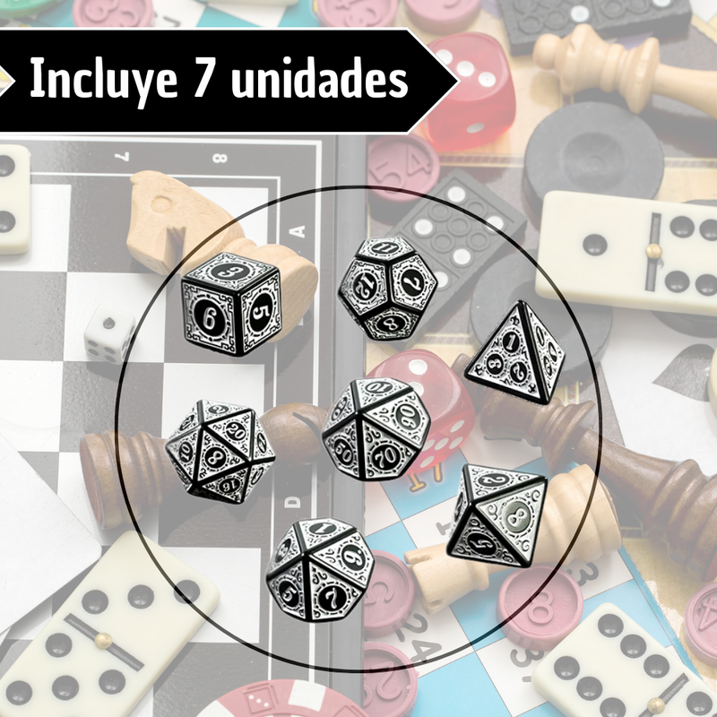 Set De Dados Poliédricos Juegos De Mesa X7 Unidades Amarillo
