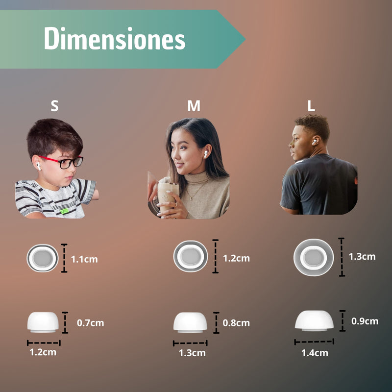 Fundas Almohadillas AirPods Pro Tres - 3 Pares Talla S M Y L