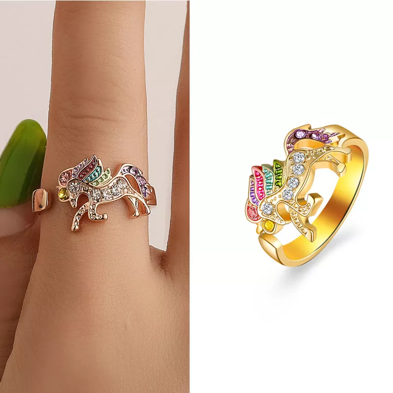 Anillo Ajustable Multicolor Unicornio Para Mujer