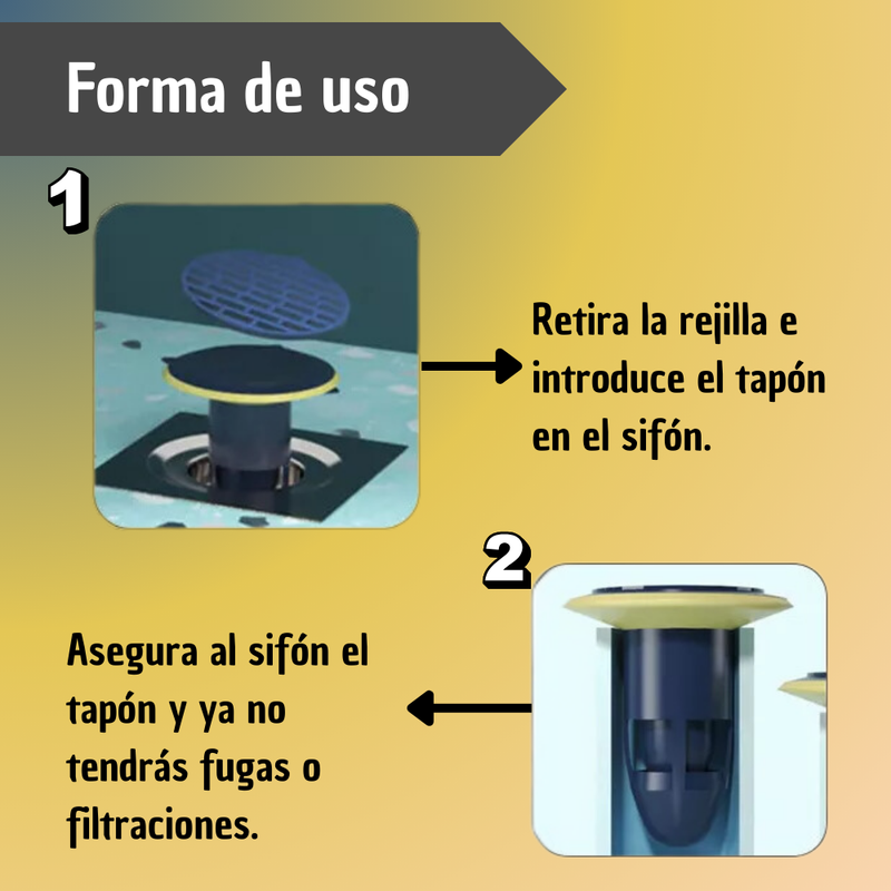 Válvula Tapón Desagüe Anti Insectos Olores Baños Cocina