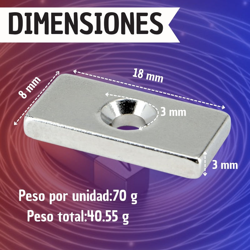 Iman De Neodimio 18x8x3mm Forma De Bloque Original X10u