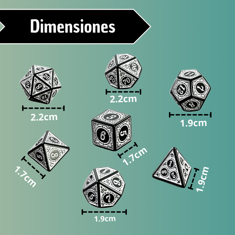 Set De Dados Poliédricos Juegos De Mesa X7 Unidades Amarillo