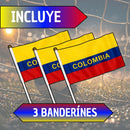Pack 3 Banderas de Mano Colombia Mundial, Eventos y Fiestas Patrias