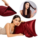 Satin Funda Cuidado De Cabello Anti Frizz Vino Tinto