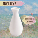 Florero Artesanal de Cerámica para Pintar y Personalizar