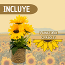 Canasta Floral Decorativa con Girasoles Amarillos