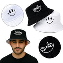 Sombrero Pescador Bordado Doble Faz Negro/blanco Smile