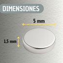 Paquete De Imanes Redondos Neodimio 5x1.5mm X100 Unidades
