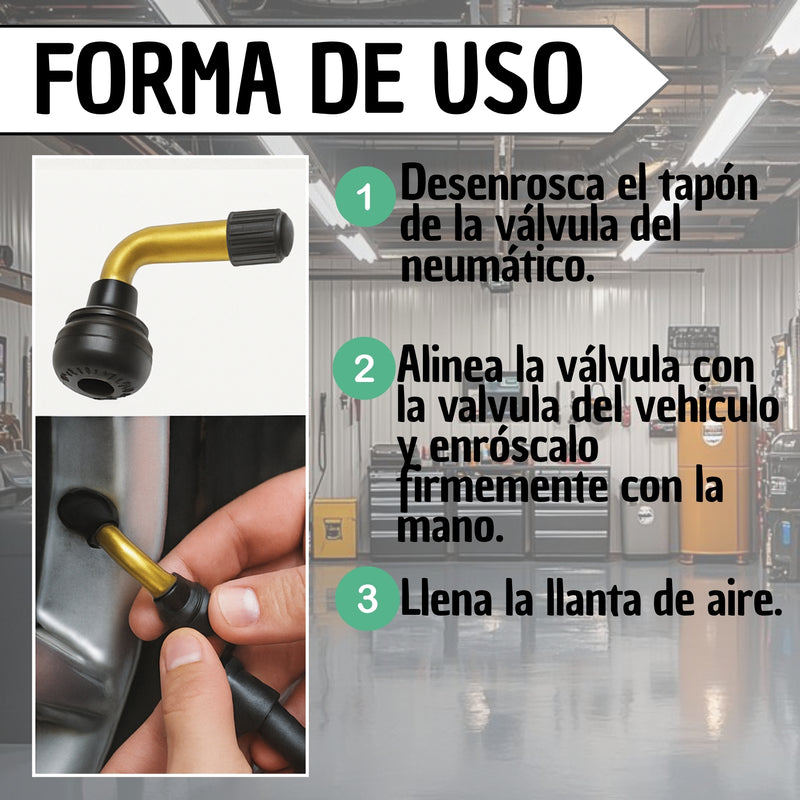 Valvula De Aire Curva 90 Grados Pvr50 Llanta Sellomatic