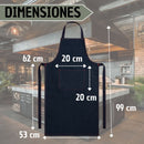 Delantal Denim Con Bolsillo Ajustable Chef Mesero Resistente