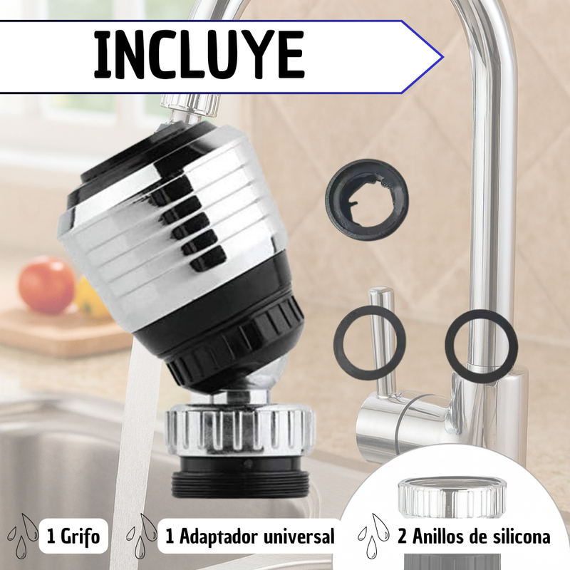 Grifo Giratorio 360 Ahorrador De Agua