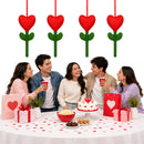 Globos en Forma de Flor Corazón Decorativa x4