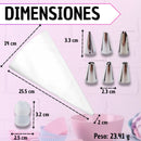 Manga Pastelera Pasteleria En Silicona 6 Boquillas + Acople