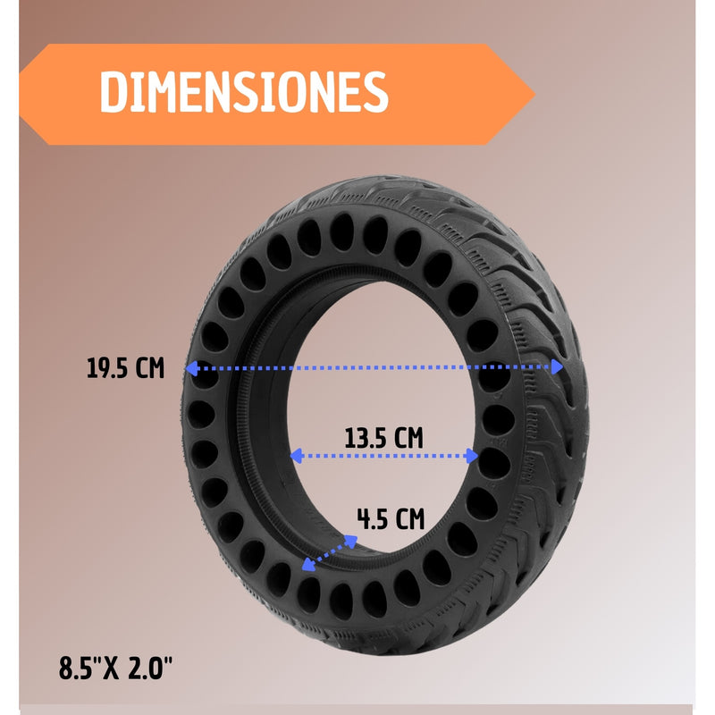 Llanta Maciza Patineta Eléctrica Xiaomi 8.5 Anti Pinchazo 2u