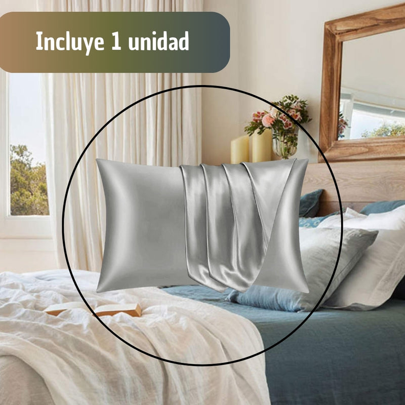 Sin Frizz Funda De Almohada En Satín Fino Azul