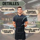 Delantal Denim Con Bolsillo Ajustable Chef Mesero Resistente