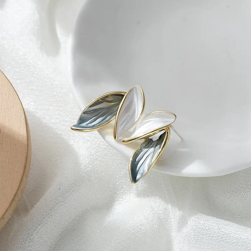 Aretes Pendientes De Hoja Glam Para Mujer