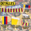 Pasa Calle Bandera Colombia 16 Banderines Decorativos 5.4 Metros