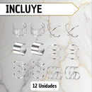 Aretes Ear Cuff Set 12 Piezas Ajustables Sin Perforacion