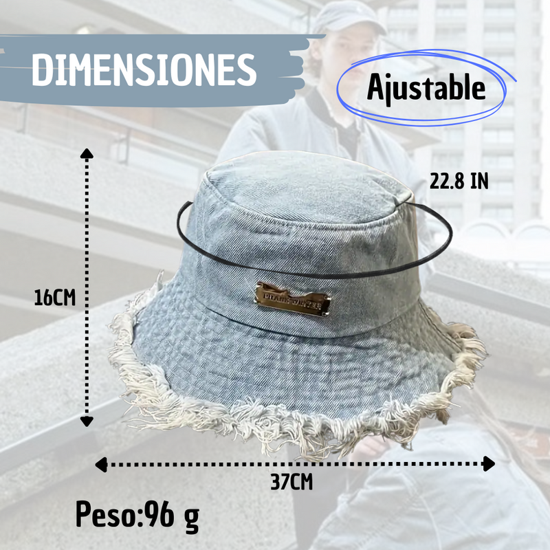 Gorro Sombrero Pescador Jean Azul Unisex Moda