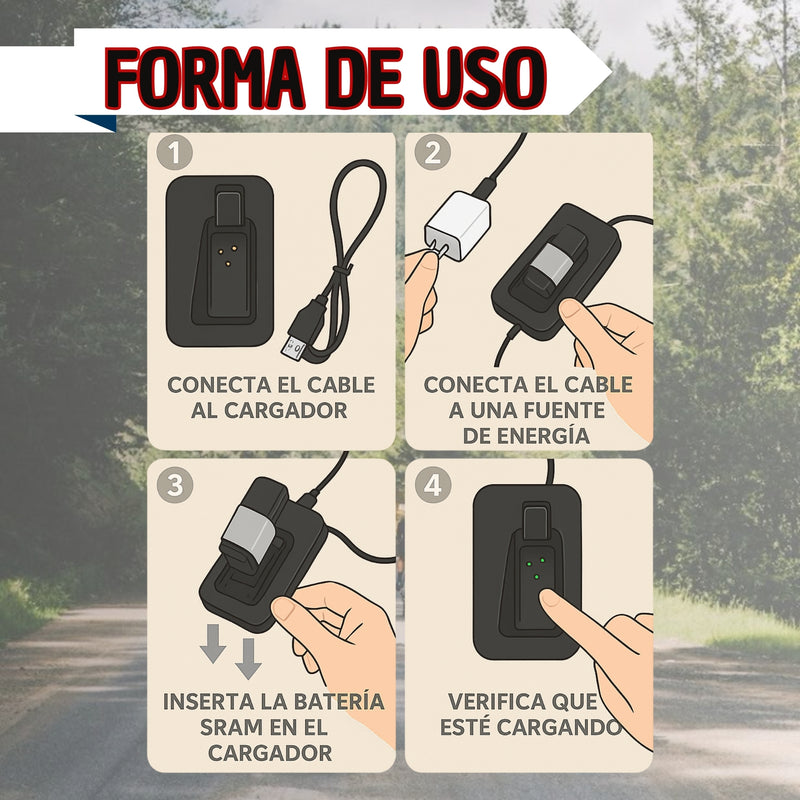 Cargador Para Baterias Grupo Sram Red Axs Etap Force Electro