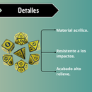 Set De Dados Poliédricos Juegos De Mesa X7 Unidades Amarillo