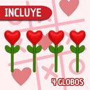 Globos en Forma de Flor Corazón Decorativa x4