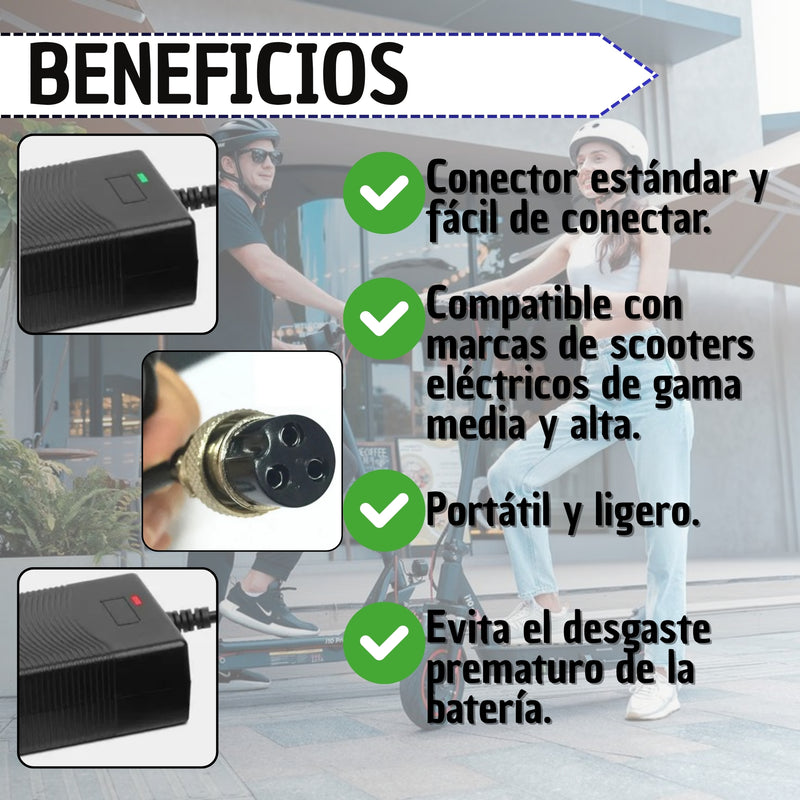 Adaptador Cargador Patineta Eléctrica Vsett Otros Gx16 54.6v