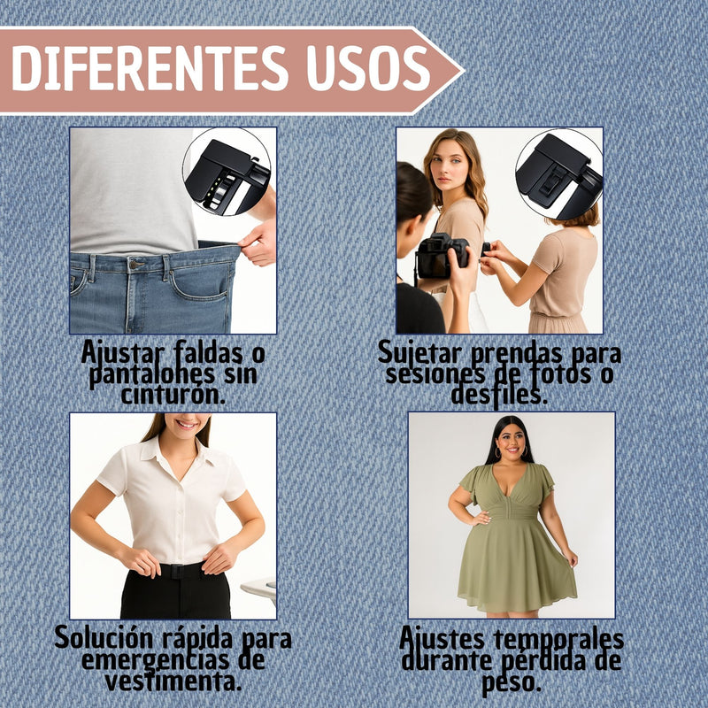 Hebilla Tensor Clip Retráctil Ajustable Cintura Jean Falda