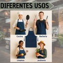 Delantal Denim Con Bolsillo Ajustable Chef Mesero Resistente