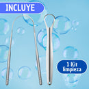 Set Limpieza Lingual Acero Inoxidable Higiene Bucal Profesional