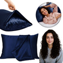 Sin Frizz Funda De Almohada En Satín Fino Azul