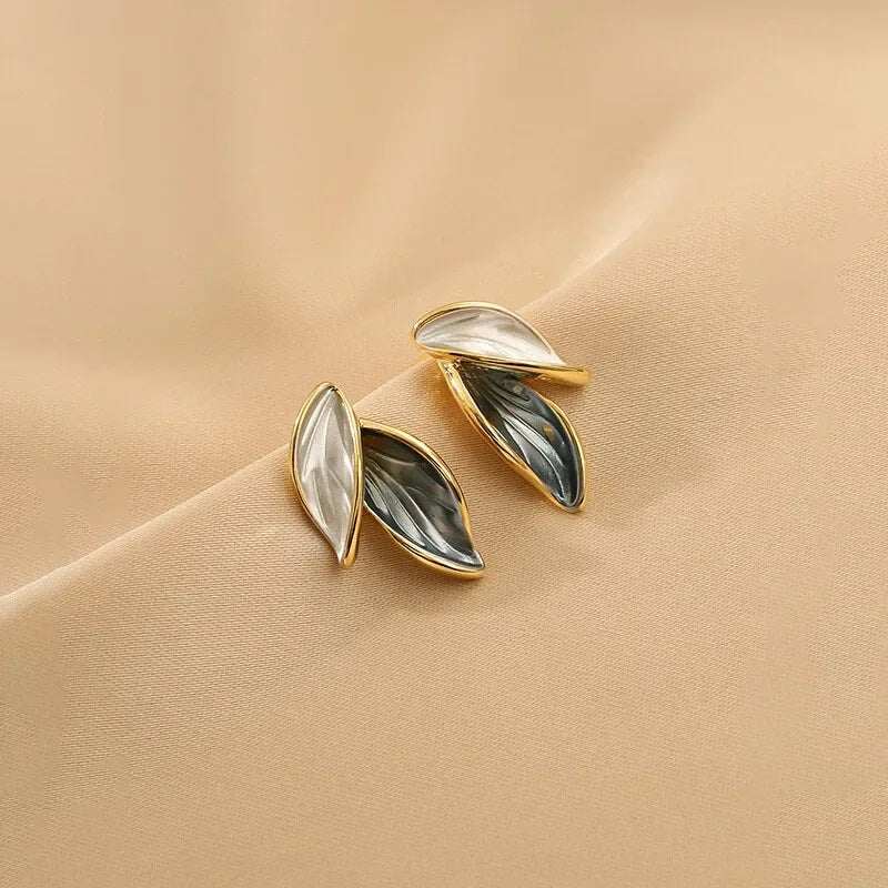 Aretes Pendientes De Hoja Glam Para Mujer