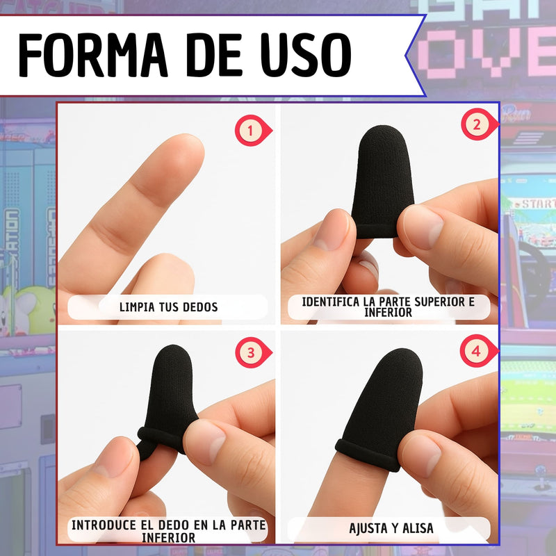 Guantes Fundas Gaming Dedos Antisudor Shooters