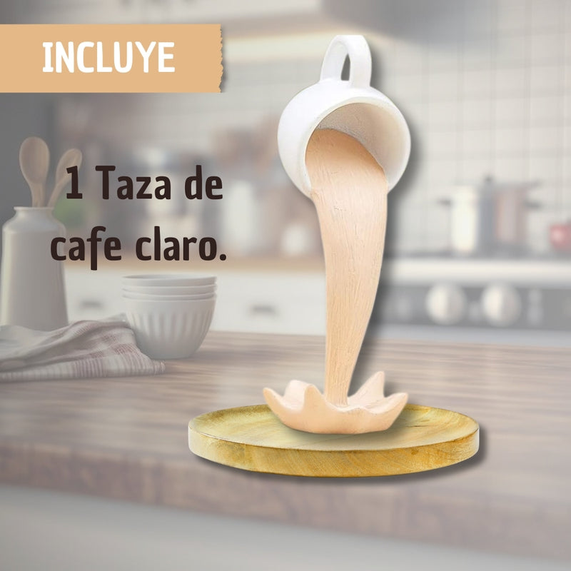 Decoracion Taza De Cafe Claro Derramada Flotante Pro