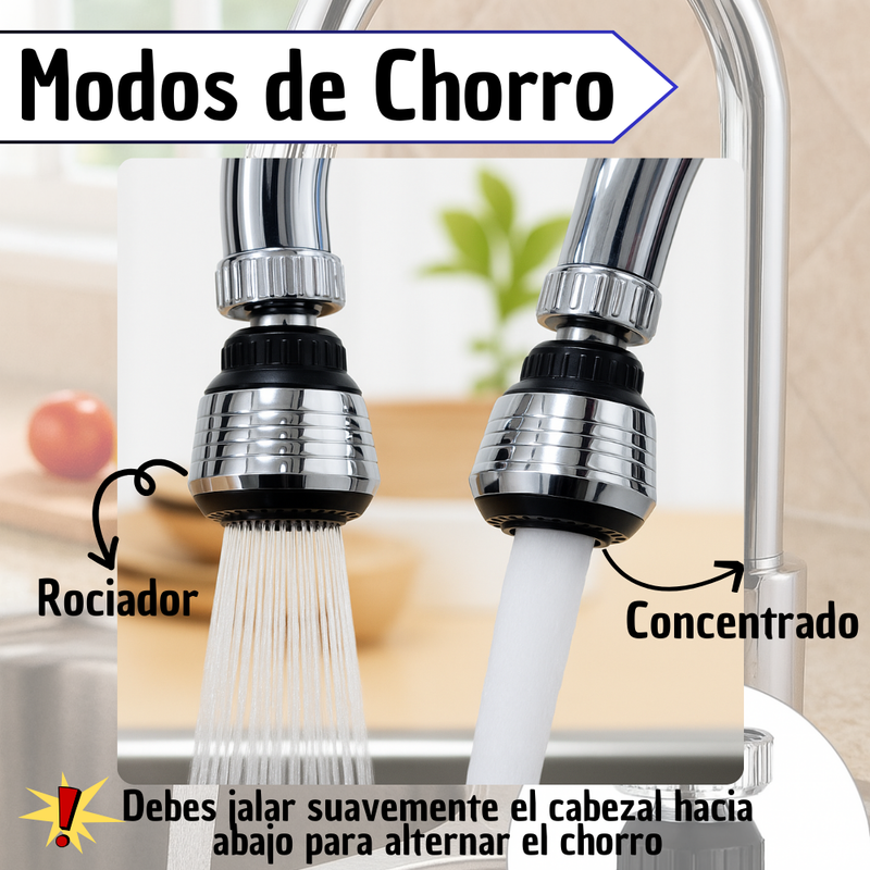 Grifo Giratorio 360 Ahorrador De Agua