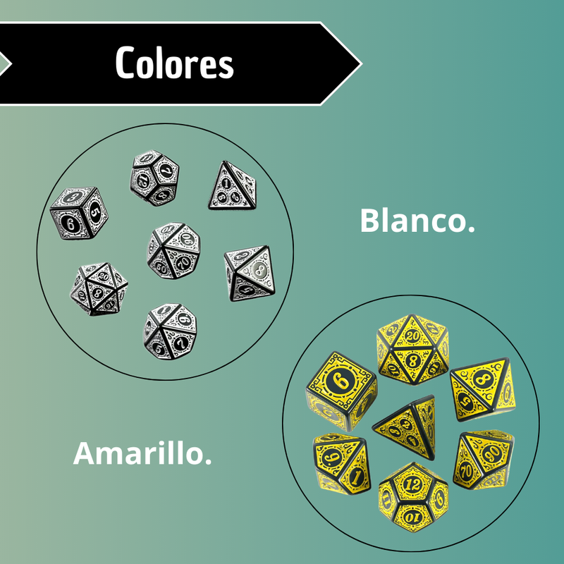 Set De Dados Poliédricos Para Juegos De Mesa Rol X7 Unidades