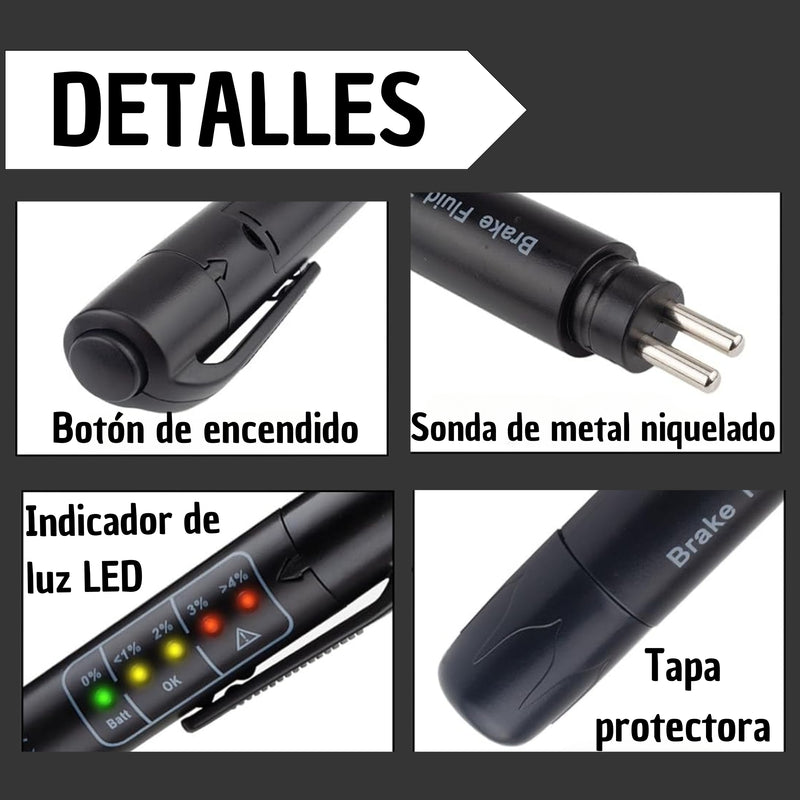 Probador Tester De Humedad Liquido De Frenos Led Aviso