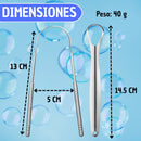 Set Limpieza Lingual Acero Inoxidable Higiene Bucal Profesional