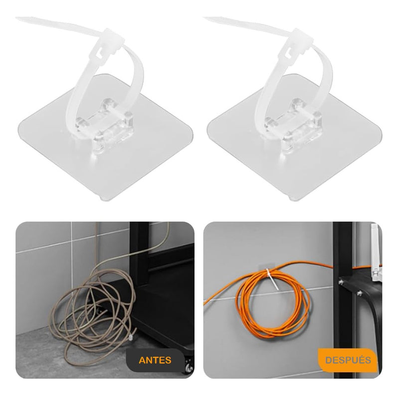 Fijador Universal Amarres Adhesivo Impermeable Tuberías X10u