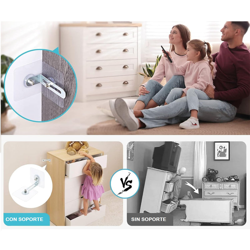 Anclajes Adhesivos De Pared Sin Taladro Armarios Mesas X2
