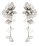 Aretes Largos Flores Colgantes Elegantes Para Mujer