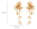 Aretes Largos Flores Colgantes Elegantes Para Mujer