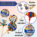Globos Decorativos Feliz Día Diseños Surtidos x4