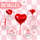 Set x4 Globos Metalizados de Corazón Rojos