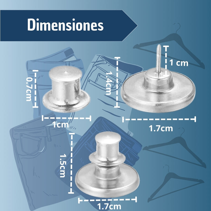 Botones Ajustables Para Jeans Pantalones X4 Unidades