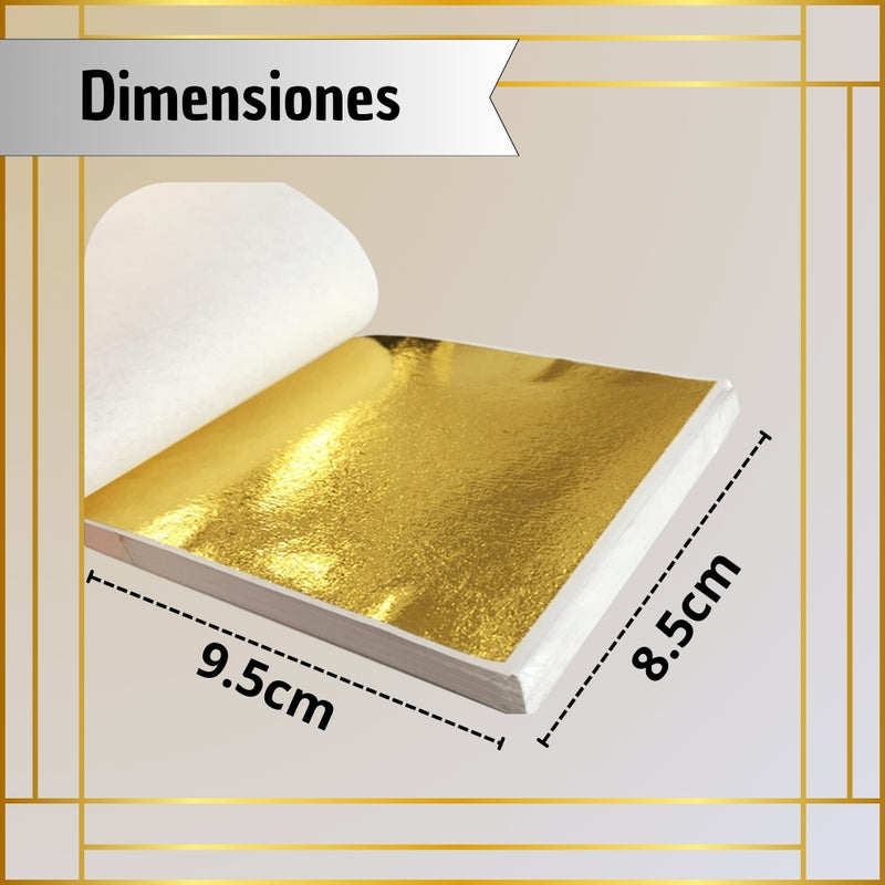 Hojas De Papel Doradas Decorativas Artesanales Oro DIY 100 Unidades